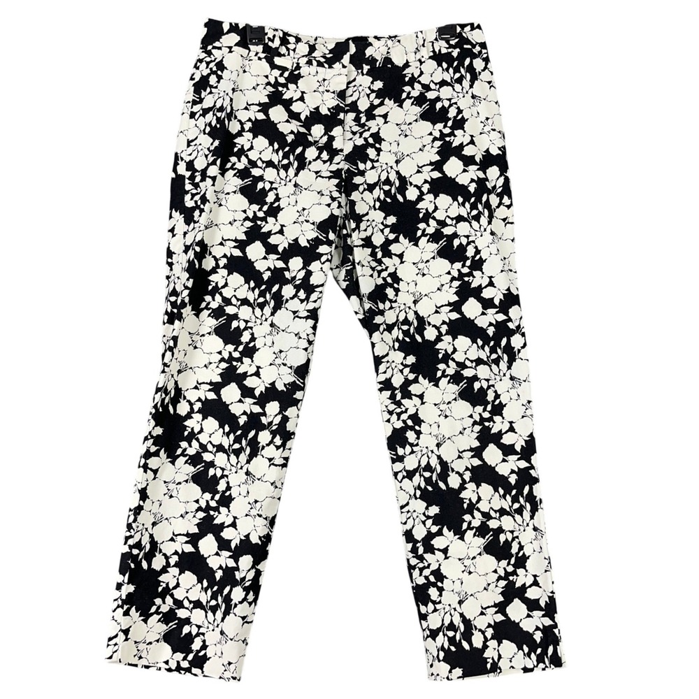Talbots Signature Ankle Pant Women Sz 8 Floral Slim Tailored Workwear‎ Modern